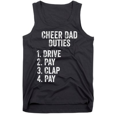 Cheerleading Papa Cheer Dad Duties Drive Pay Clap Tank Top