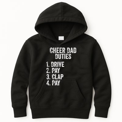 Cheerleading Papa Cheer Dad Duties Drive Pay Clap Kids Hoodie