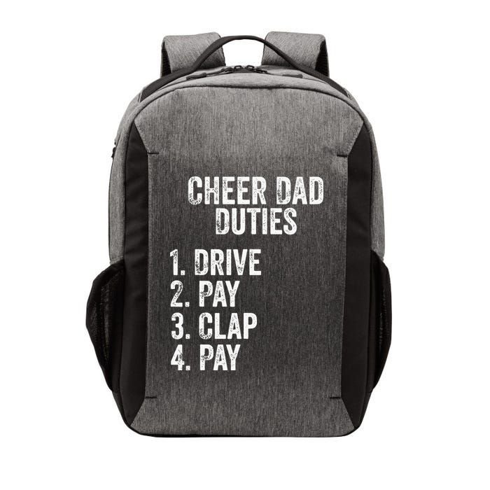 Cheerleading Papa Cheer Dad Duties Drive Pay Clap Vector Backpack