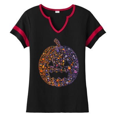 Candy Pumpkin Ladies Halftime Notch Neck Tee