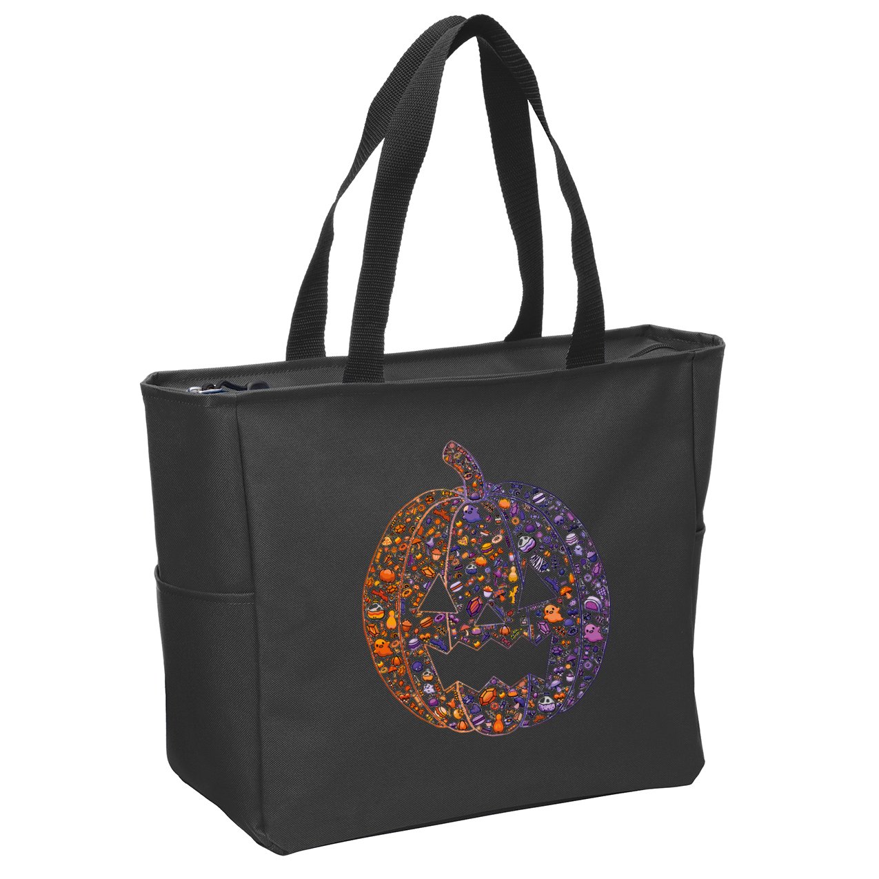 Candy Pumpkin Zip Tote Bag