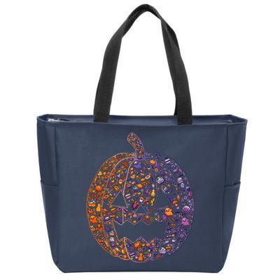 Candy Pumpkin Zip Tote Bag