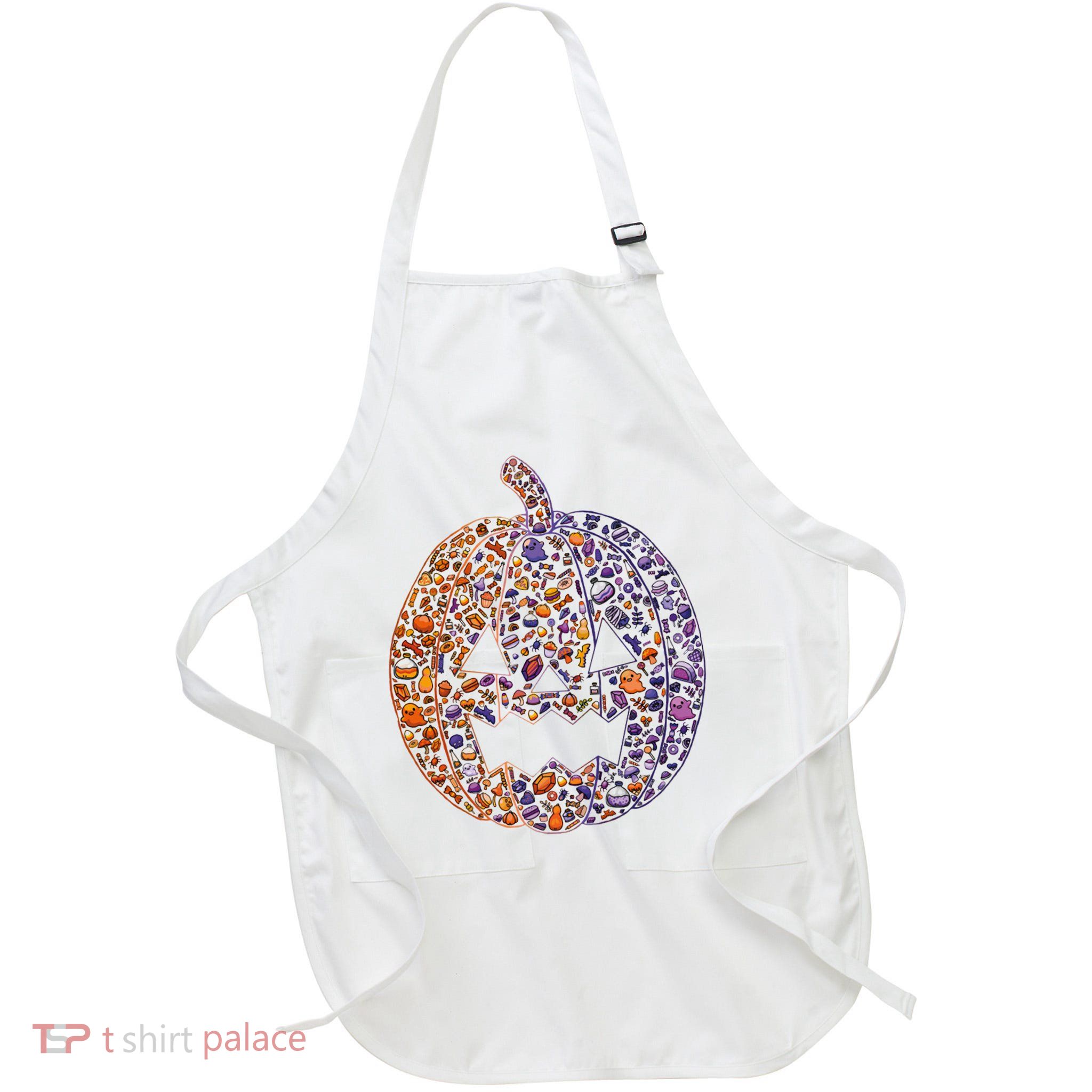 Candy Pumpkin Full-Length Apron With Pockets