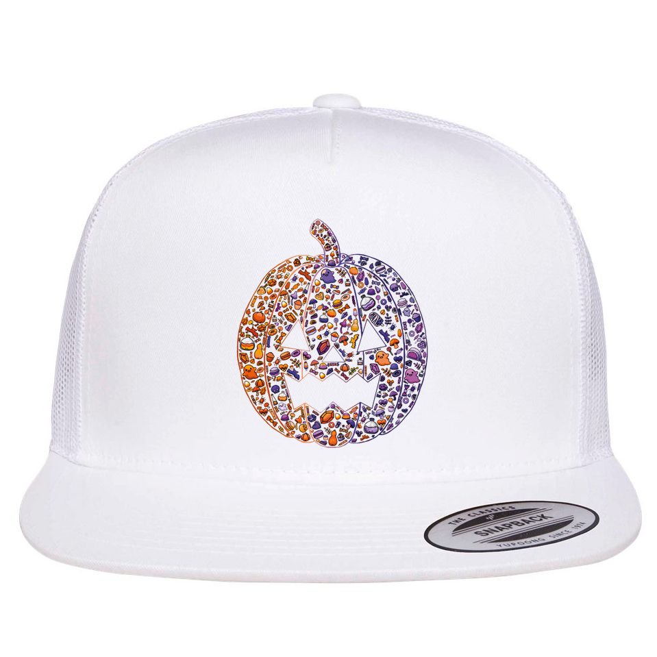 Candy Pumpkin Flat Bill Trucker Hat