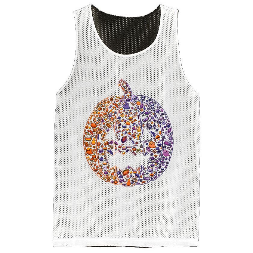 Candy Pumpkin Mesh Reversible Basketball Jersey Tank