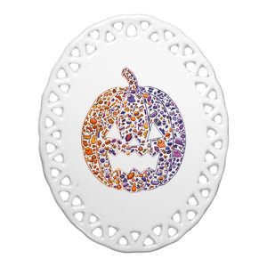 Candy Pumpkin Ceramic Oval Ornament