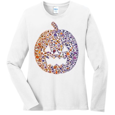 Candy Pumpkin Ladies Long Sleeve Shirt