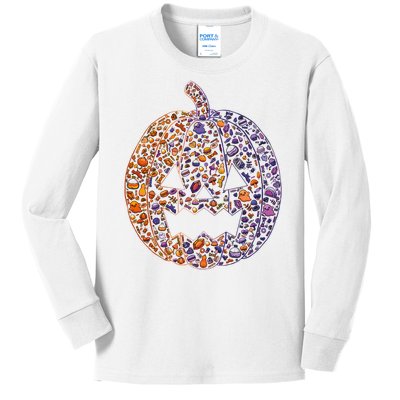 Candy Pumpkin Kids Long Sleeve Shirt