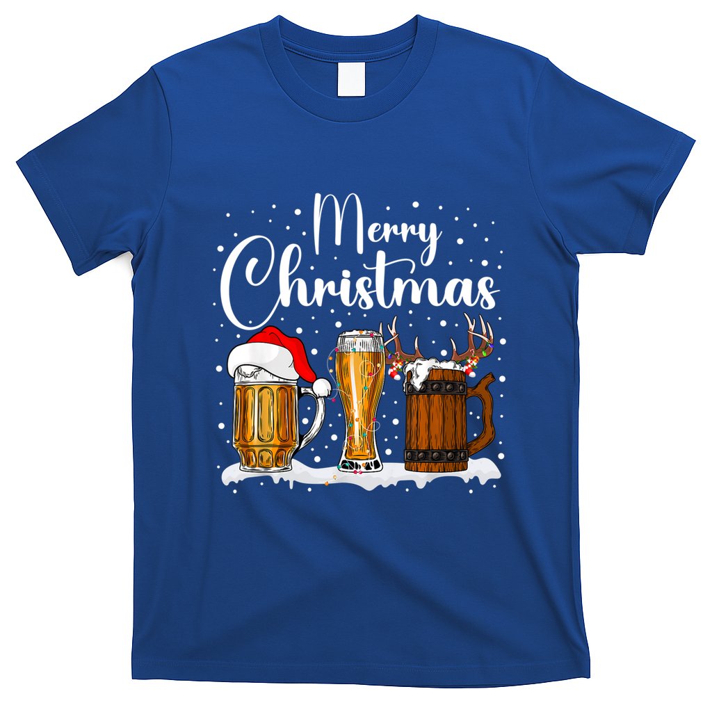 Christmas Pajamas Christmas Beer Glasses Funny Gift T-Shirt