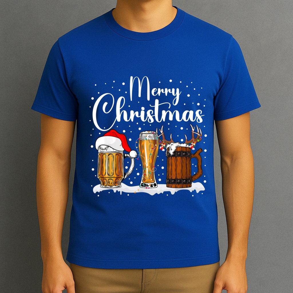 Christmas Pajamas Christmas Beer Glasses Funny Gift T-Shirt