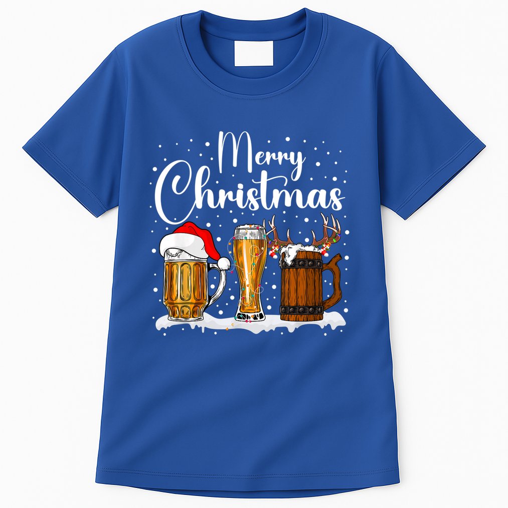 Christmas Pajamas Christmas Beer Glasses Funny Gift Tall T-Shirt