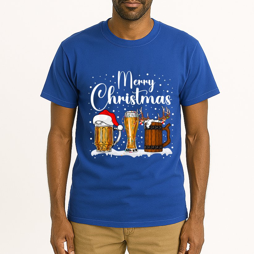 Christmas Pajamas Christmas Beer Glasses Funny Gift Tall T-Shirt