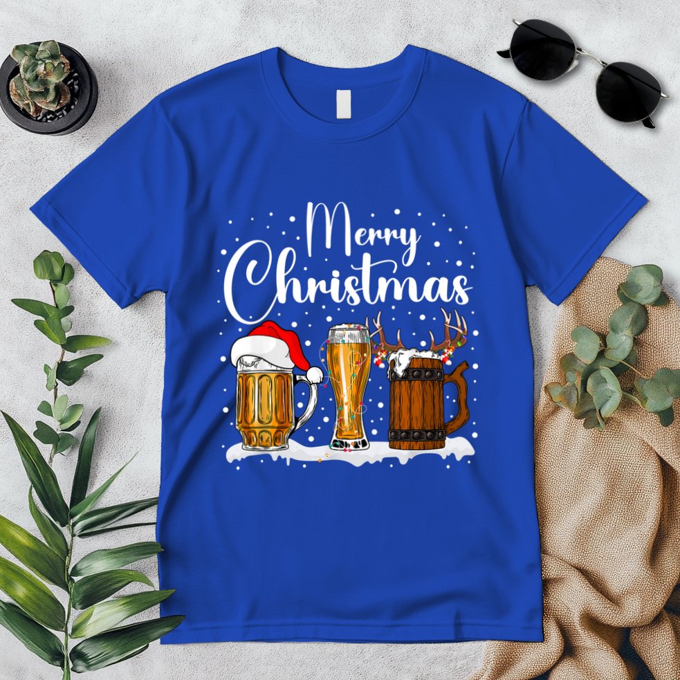 Christmas Pajamas Christmas Beer Glasses Funny Gift Premium T-Shirt