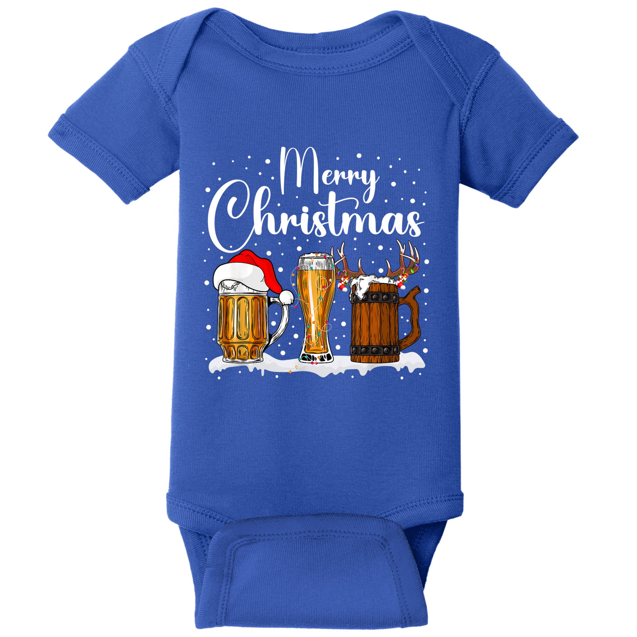 Christmas Pajamas Christmas Beer Glasses Funny Gift Baby Bodysuit