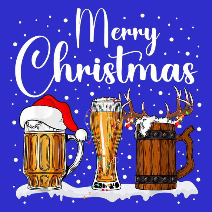 Christmas Pajamas Christmas Beer Glasses Funny Gift Women's V-Neck T-Shirt