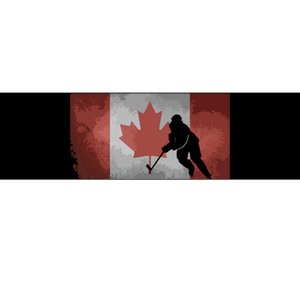 CanadianHockey Player Canada Flag Maple Leaf Ice Skating Bumper Sticker