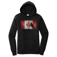 CanadianHockey Player Canada Flag Maple Leaf Ice Skating Women's Pullover Hoodie