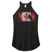 CanadianHockey Player Canada Flag Maple Leaf Ice Skating Women's Perfect Tri Rocker Tank