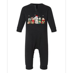 Cute Poodle Christmas Coffee Latte Gift Infant Fleece One Piece