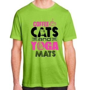 Cute Pink Coffee Cats And Yoga Mats Theme Great Gift Adult ChromaSoft Performance T-Shirt