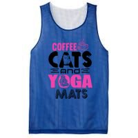 Cute Pink Coffee Cats And Yoga Mats Theme Great Gift Mesh Reversible Basketball Jersey Tank