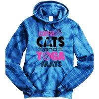 Cute Pink Coffee Cats And Yoga Mats Theme Great Gift Tie Dye Hoodie