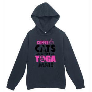 Cute Pink Coffee Cats And Yoga Mats Theme Great Gift Urban Pullover Hoodie