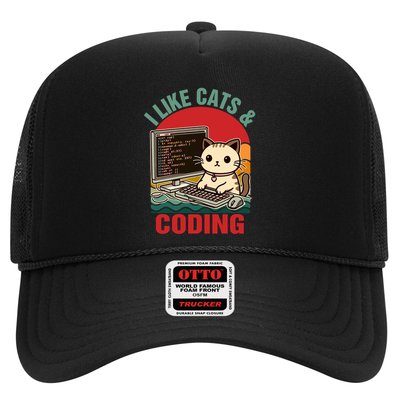 Coder Programmer Cat Lover Cat Dad I Like Cats And Coding Great Gift Trucker Hat