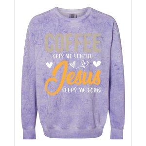 Christian Prayer Coffee Lover God Savior Devo Lord Jesus Gift Colorblast Crewneck Sweatshirt