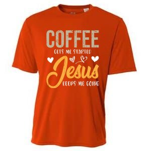 Christian Prayer Coffee Lover God Savior Devo Lord Jesus Gift Cooling Performance Crew T-Shirt