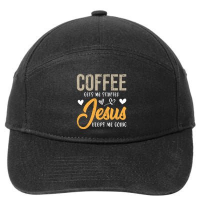 Christian Prayer Coffee Lover God Savior Devo Lord Jesus Gift 7-Panel Snapback Hat