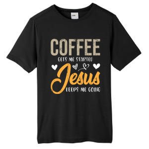 Christian Prayer Coffee Lover God Savior Devo Lord Jesus Gift Tall Fusion ChromaSoft Performance T-Shirt