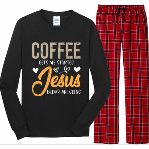 Christian Prayer Coffee Lover God Savior Devo Lord Jesus Gift Long Sleeve Pajama Set