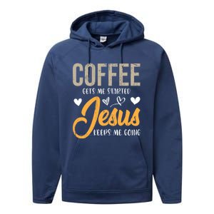 Christian Prayer Coffee Lover God Savior Devo Lord Jesus Gift Performance Fleece Hoodie