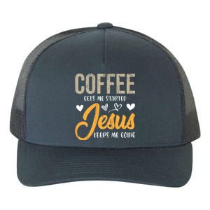 Christian Prayer Coffee Lover God Savior Devo Lord Jesus Gift Yupoong Adult 5-Panel Trucker Hat