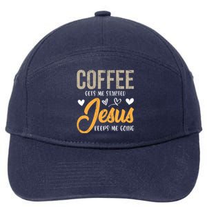 Christian Prayer Coffee Lover God Savior Devo Lord Jesus Gift 7-Panel Snapback Hat