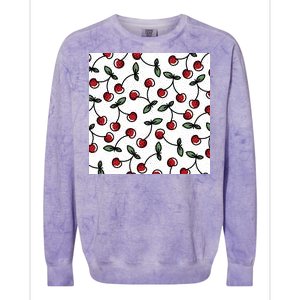 Cherry Pattern Colorblast Crewneck Sweatshirt