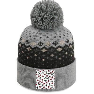 Cherry Pattern The Baniff Cuffed Pom Beanie