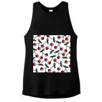 Cherry Pattern Ladies PosiCharge Tri-Blend Wicking Tank