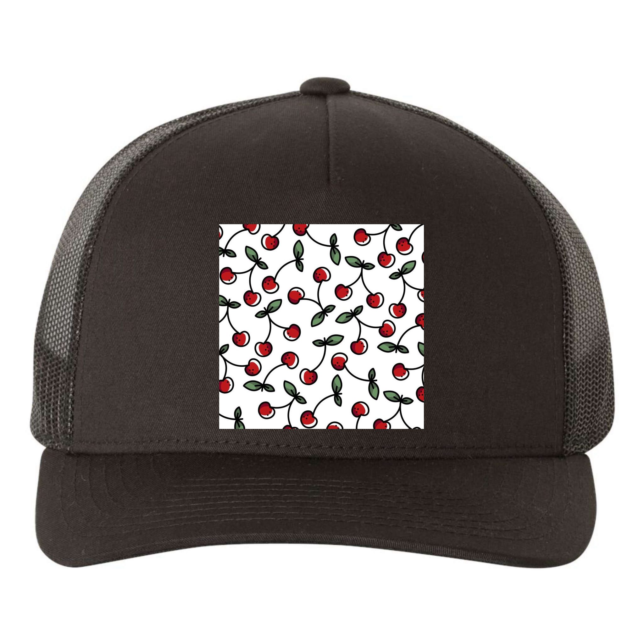 Cherry Pattern Yupoong Adult 5-Panel Trucker Hat