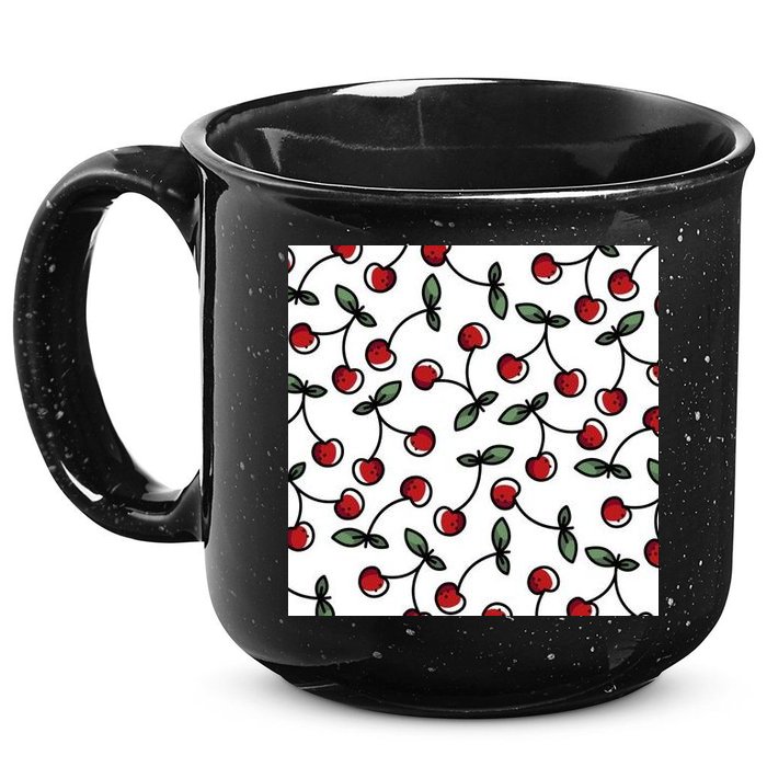 Cherry Pattern 15oz Campfire Ceramic Mug