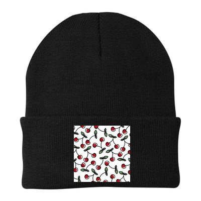 Cherry Pattern Knit Cap Winter Beanie