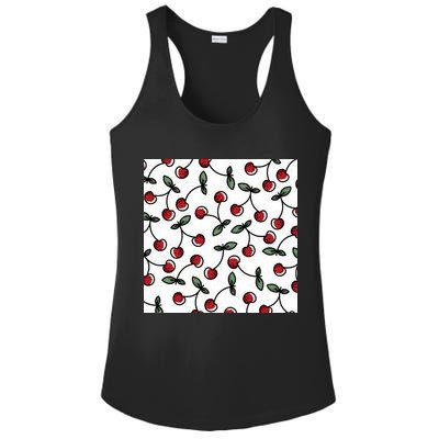 Cherry Pattern Ladies PosiCharge Competitor Racerback Tank