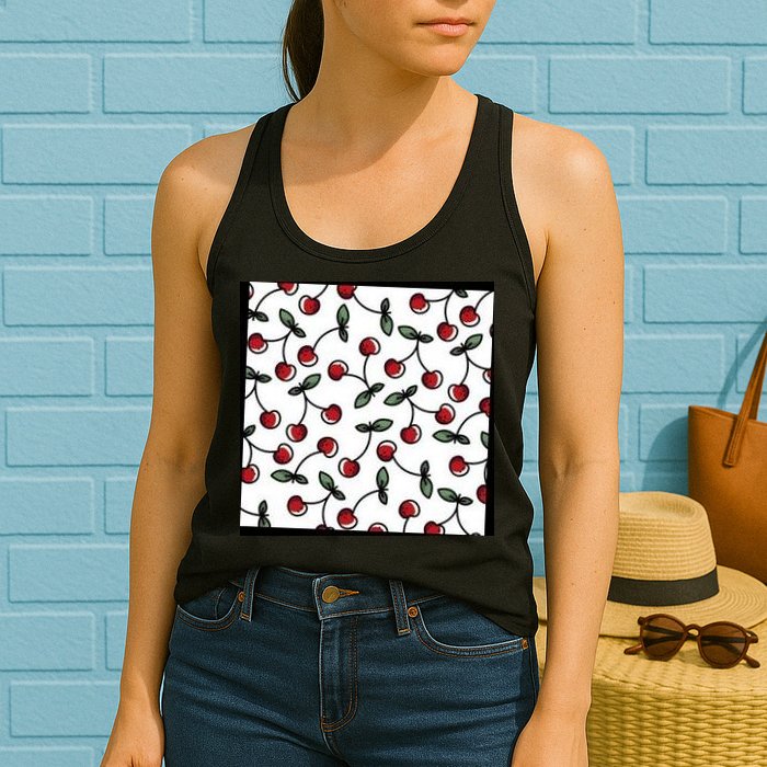 Cherry Pattern Womens Tank Top