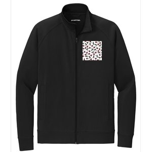 Cherry Pattern Stretch Full-Zip Cadet Jacket