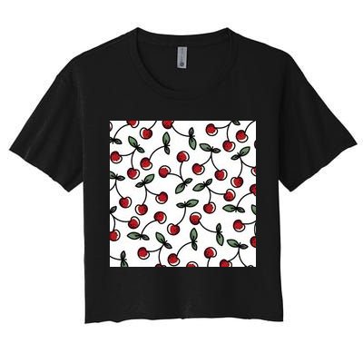 Cherry Pattern Crop Top