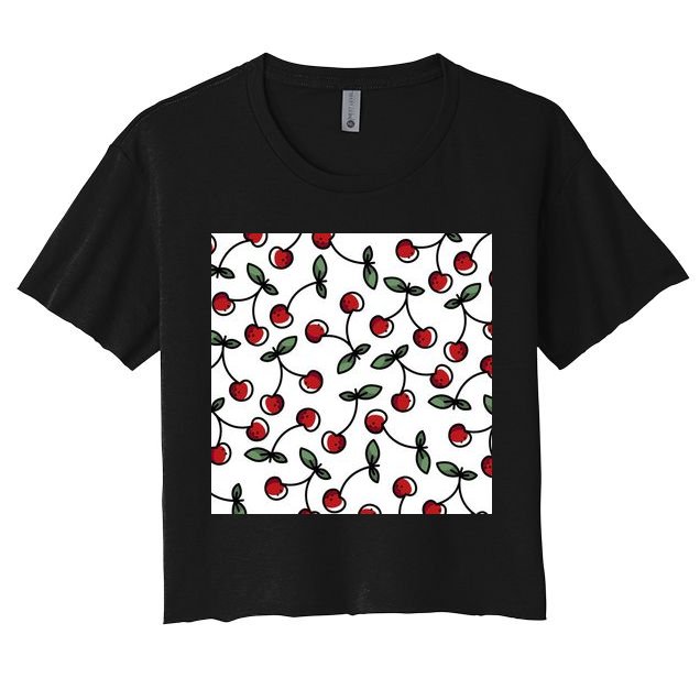 Cherry Pattern Crop Top