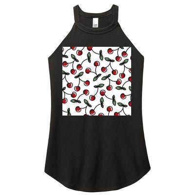 Cherry Pattern Women's Perfect Tri Rocker Tank