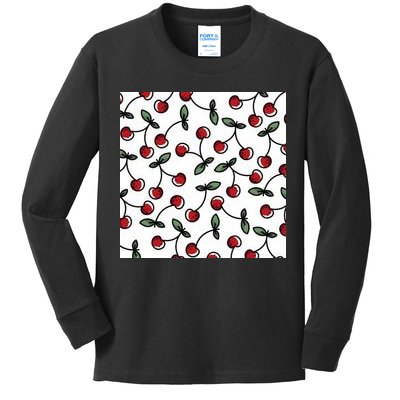 Cherry Pattern Kids Long Sleeve Shirt