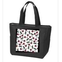 Cherry Pattern Zip Tote Bag